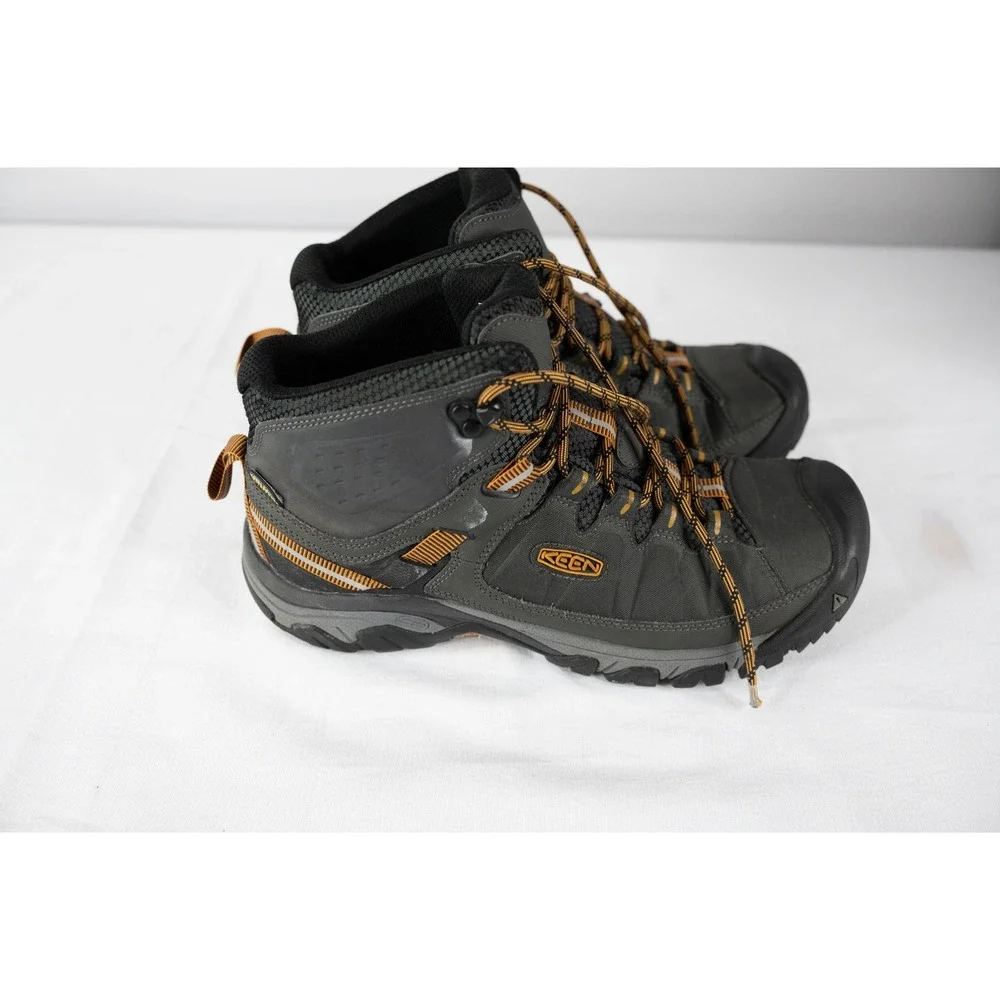 Keen Targhee EXP Mid Hiking Boots Mens 10 Grey Orange Excellent Waterproof Trail